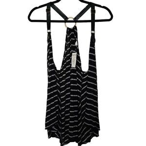 Daytrip Womens Juniors Open Front Vest Faux Leather Adjustable Straps Size Med